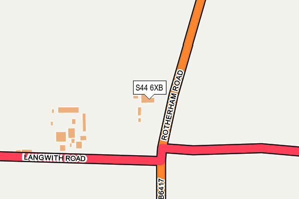 S44 6XB map - OS OpenMap – Local (Ordnance Survey)