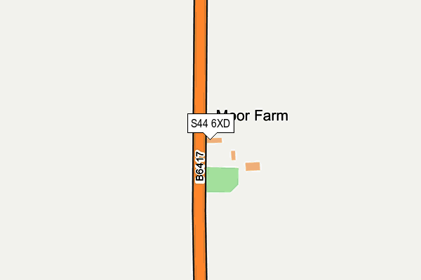 S44 6XD map - OS OpenMap – Local (Ordnance Survey)