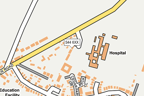 S44 6XX map - OS OpenMap – Local (Ordnance Survey)