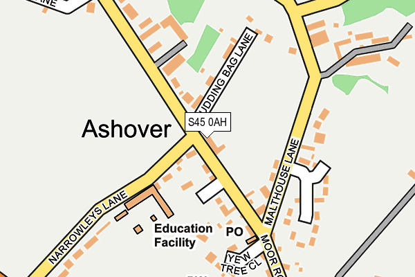 S45 0AH map - OS OpenMap – Local (Ordnance Survey)