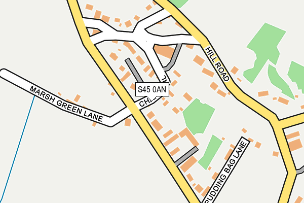 S45 0AN map - OS OpenMap – Local (Ordnance Survey)