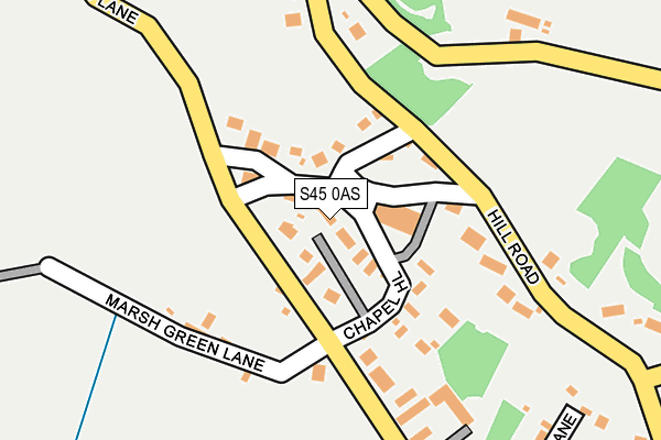 S45 0AS map - OS OpenMap – Local (Ordnance Survey)