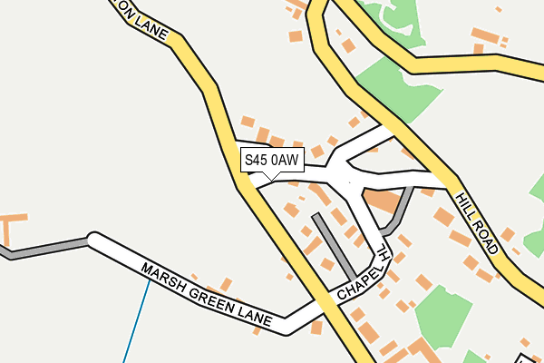 S45 0AW map - OS OpenMap – Local (Ordnance Survey)