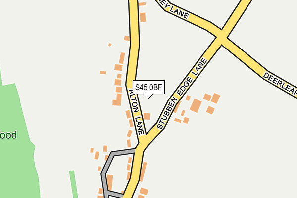 S45 0BF map - OS OpenMap – Local (Ordnance Survey)