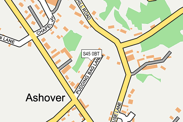 S45 0BT map - OS OpenMap – Local (Ordnance Survey)