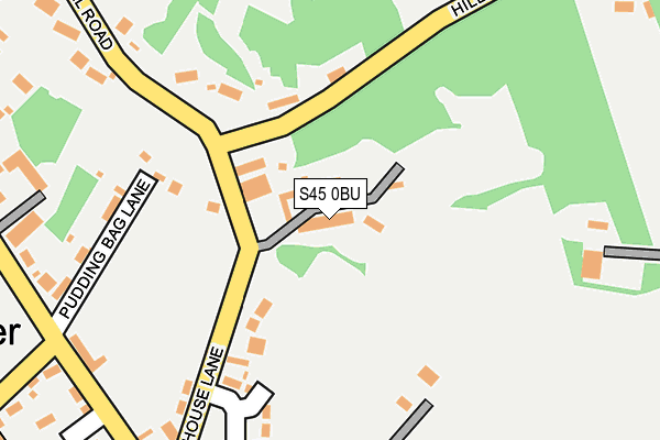 S45 0BU map - OS OpenMap – Local (Ordnance Survey)