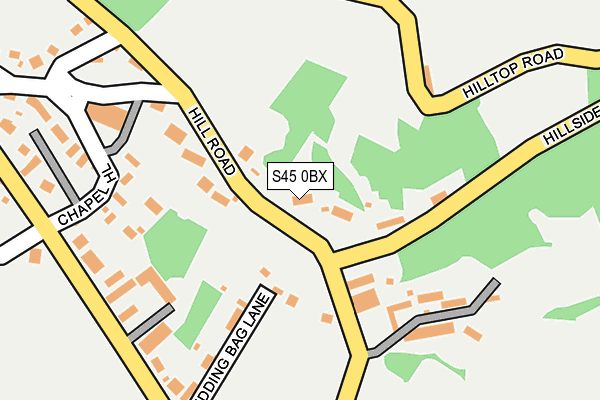 S45 0BX map - OS OpenMap – Local (Ordnance Survey)
