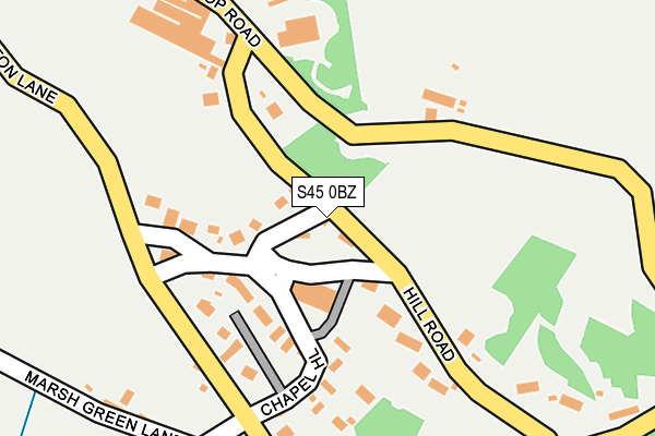 S45 0BZ map - OS OpenMap – Local (Ordnance Survey)