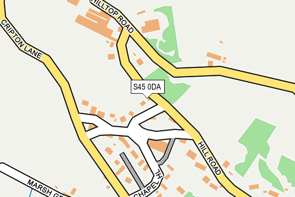 S45 0DA map - OS OpenMap – Local (Ordnance Survey)