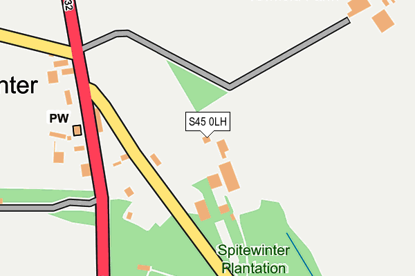 S45 0LH map - OS OpenMap – Local (Ordnance Survey)