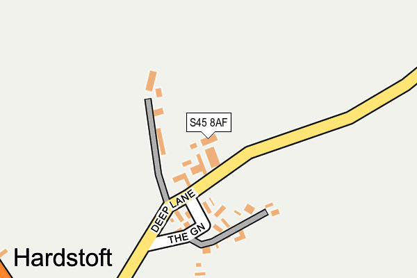 S45 8AF map - OS OpenMap – Local (Ordnance Survey)