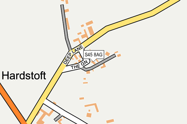 S45 8AG map - OS OpenMap – Local (Ordnance Survey)
