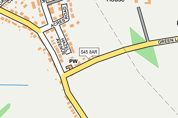 S45 8AR map - OS OpenMap – Local (Ordnance Survey)