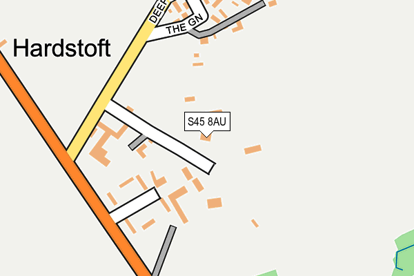 S45 8AU map - OS OpenMap – Local (Ordnance Survey)