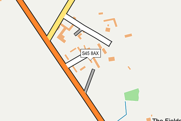 S45 8AX map - OS OpenMap – Local (Ordnance Survey)