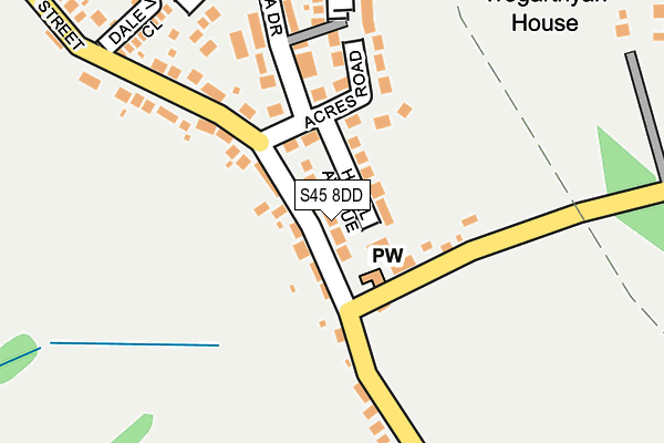 S45 8DD map - OS OpenMap – Local (Ordnance Survey)