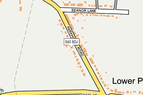 S45 8DJ map - OS OpenMap – Local (Ordnance Survey)