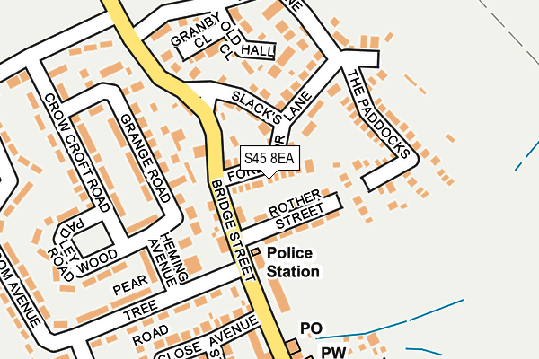 S45 8EA map - OS OpenMap – Local (Ordnance Survey)