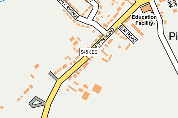 S45 8EE map - OS OpenMap – Local (Ordnance Survey)