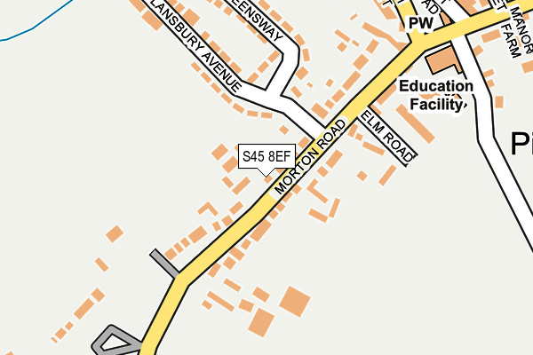S45 8EF map - OS OpenMap – Local (Ordnance Survey)