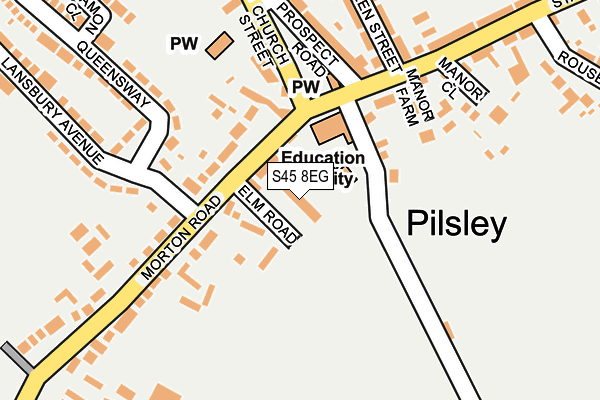 S45 8EG map - OS OpenMap – Local (Ordnance Survey)