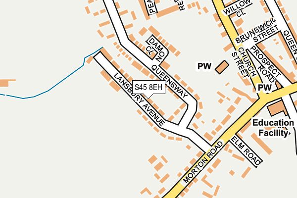 S45 8EH map - OS OpenMap – Local (Ordnance Survey)