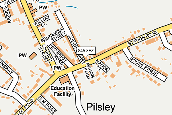 S45 8EZ map - OS OpenMap – Local (Ordnance Survey)