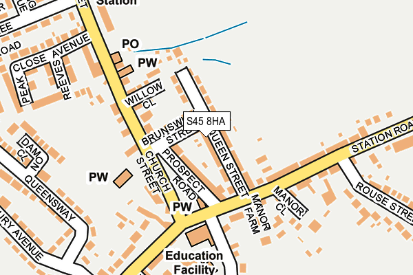 S45 8HA map - OS OpenMap – Local (Ordnance Survey)