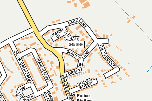 S45 8HH map - OS OpenMap – Local (Ordnance Survey)