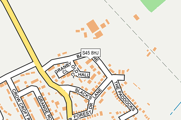 S45 8HJ map - OS OpenMap – Local (Ordnance Survey)