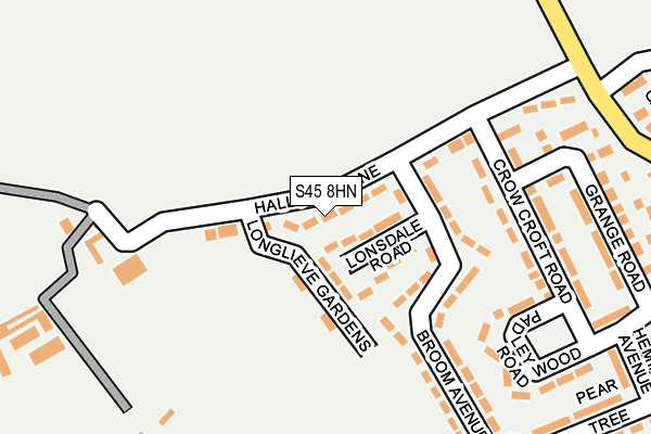 S45 8HN map - OS OpenMap – Local (Ordnance Survey)