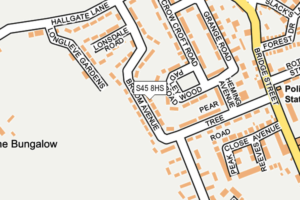S45 8HS map - OS OpenMap – Local (Ordnance Survey)