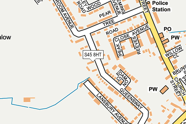 S45 8HT map - OS OpenMap – Local (Ordnance Survey)