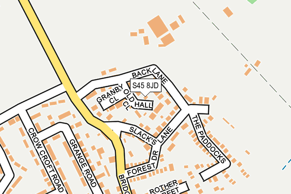 S45 8JD map - OS OpenMap – Local (Ordnance Survey)