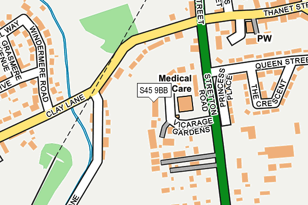 S45 9BB map - OS OpenMap – Local (Ordnance Survey)