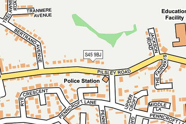 S45 9BJ map - OS OpenMap – Local (Ordnance Survey)