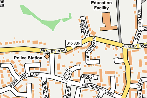 S45 9BN map - OS OpenMap – Local (Ordnance Survey)
