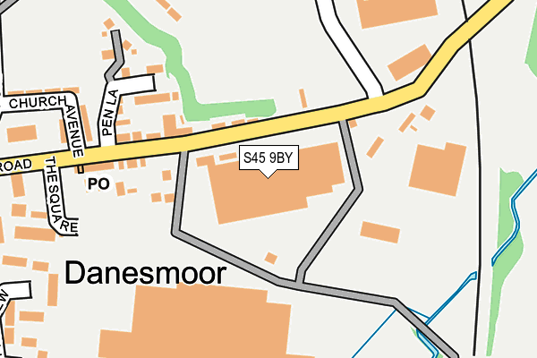 S45 9BY map - OS OpenMap – Local (Ordnance Survey)