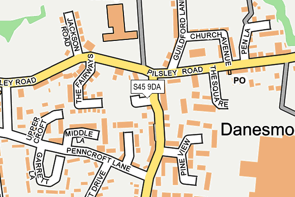 S45 9DA map - OS OpenMap – Local (Ordnance Survey)