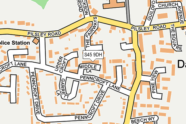 S45 9DH map - OS OpenMap – Local (Ordnance Survey)