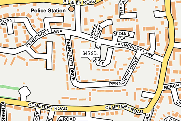 S45 9DJ map - OS OpenMap – Local (Ordnance Survey)