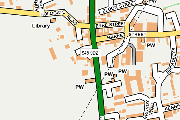 S45 9DZ map - OS OpenMap – Local (Ordnance Survey)