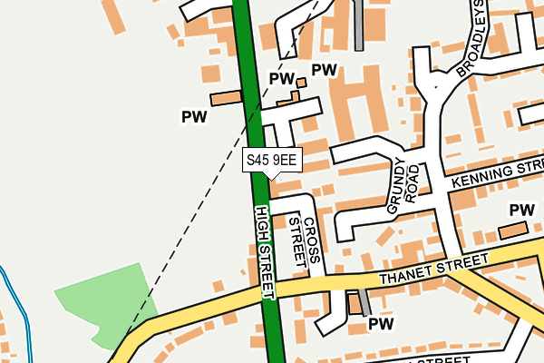 S45 9EE map - OS OpenMap – Local (Ordnance Survey)