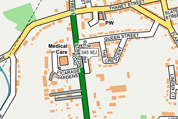 S45 9EJ map - OS OpenMap – Local (Ordnance Survey)