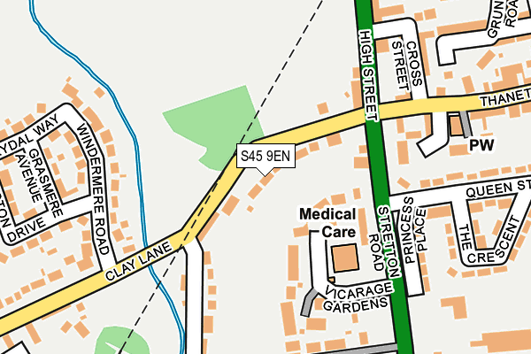 S45 9EN map - OS OpenMap – Local (Ordnance Survey)