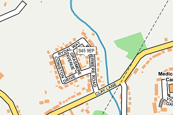 S45 9EP map - OS OpenMap – Local (Ordnance Survey)