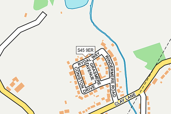 S45 9ER map - OS OpenMap – Local (Ordnance Survey)
