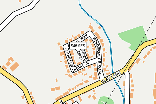 S45 9ES map - OS OpenMap – Local (Ordnance Survey)