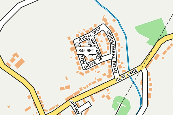 S45 9ET map - OS OpenMap – Local (Ordnance Survey)