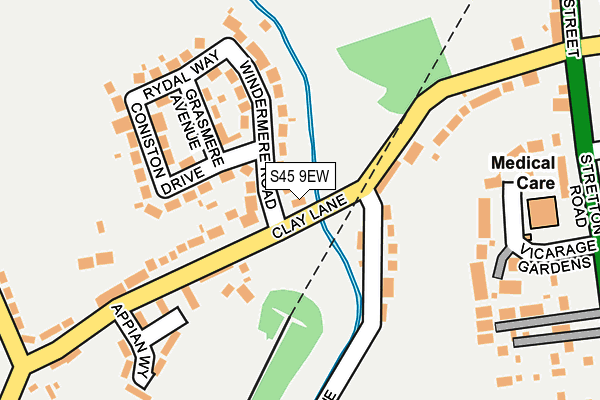 S45 9EW map - OS OpenMap – Local (Ordnance Survey)